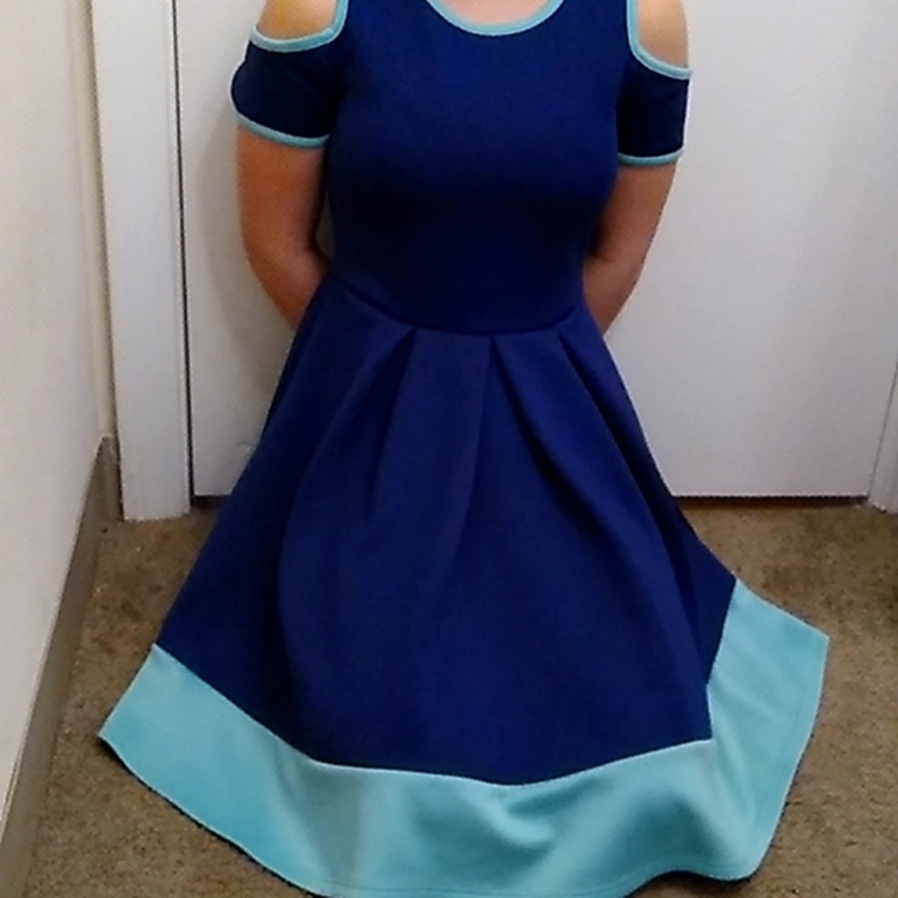 Dark blue and light blue dress